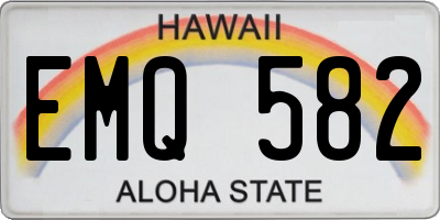 HI license plate EMQ582
