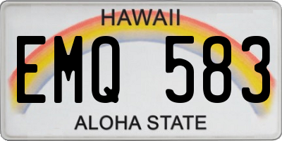HI license plate EMQ583