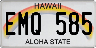 HI license plate EMQ585