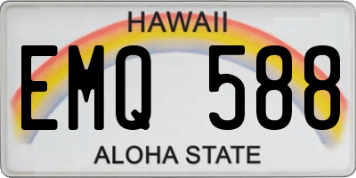 HI license plate EMQ588