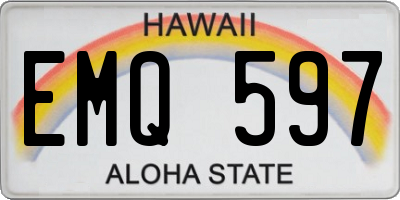 HI license plate EMQ597