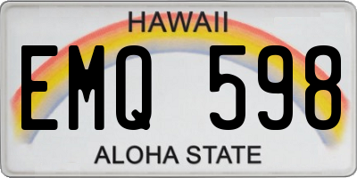 HI license plate EMQ598