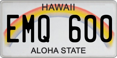 HI license plate EMQ600
