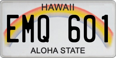 HI license plate EMQ601