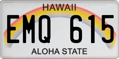 HI license plate EMQ615