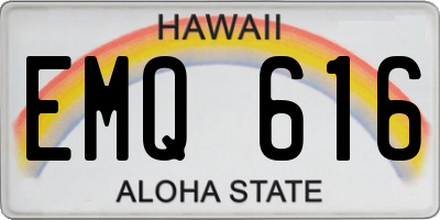 HI license plate EMQ616