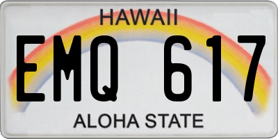 HI license plate EMQ617