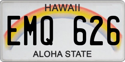 HI license plate EMQ626