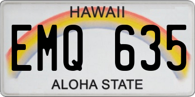HI license plate EMQ635