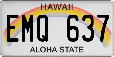 HI license plate EMQ637