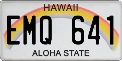 HI license plate EMQ641
