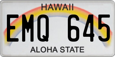 HI license plate EMQ645