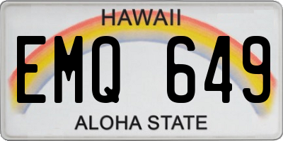 HI license plate EMQ649