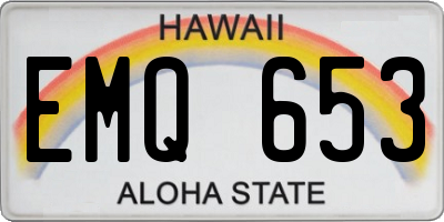 HI license plate EMQ653