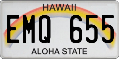 HI license plate EMQ655