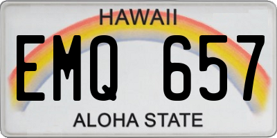 HI license plate EMQ657