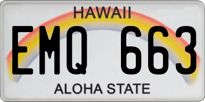 HI license plate EMQ663