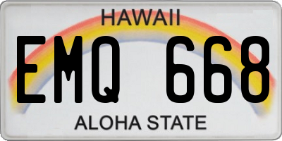 HI license plate EMQ668
