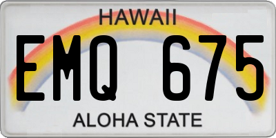 HI license plate EMQ675