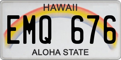 HI license plate EMQ676