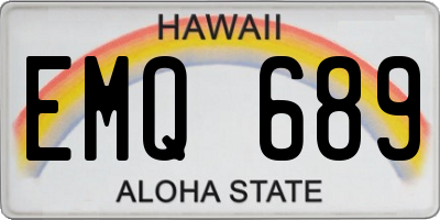 HI license plate EMQ689