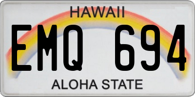 HI license plate EMQ694