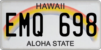 HI license plate EMQ698