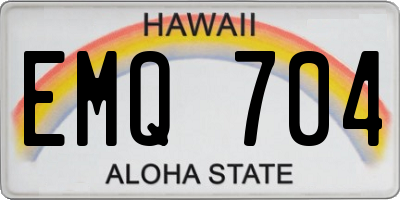 HI license plate EMQ704