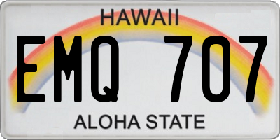 HI license plate EMQ707