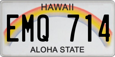 HI license plate EMQ714