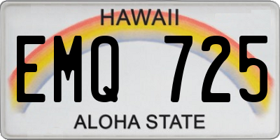 HI license plate EMQ725