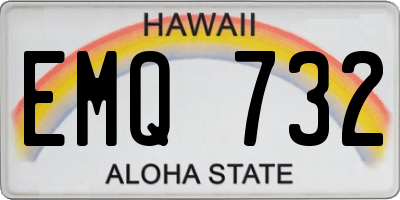 HI license plate EMQ732