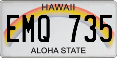 HI license plate EMQ735