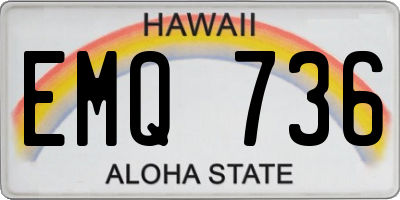 HI license plate EMQ736