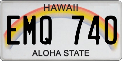 HI license plate EMQ740