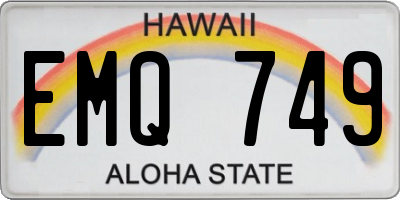 HI license plate EMQ749