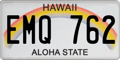 HI license plate EMQ762