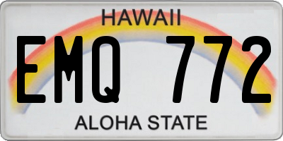 HI license plate EMQ772
