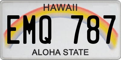 HI license plate EMQ787