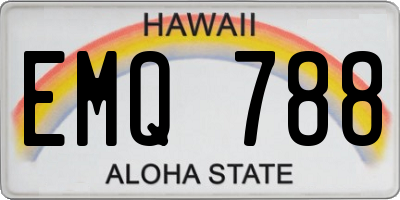 HI license plate EMQ788