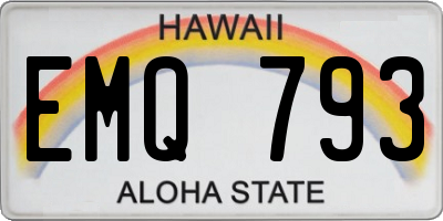 HI license plate EMQ793
