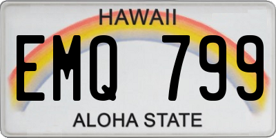 HI license plate EMQ799