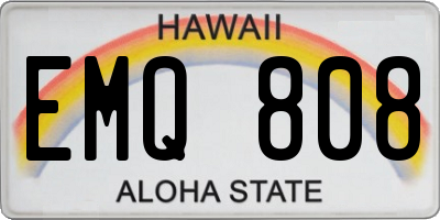 HI license plate EMQ808