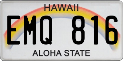 HI license plate EMQ816
