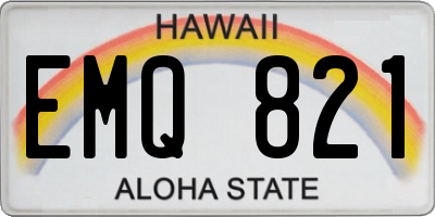 HI license plate EMQ821