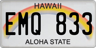 HI license plate EMQ833