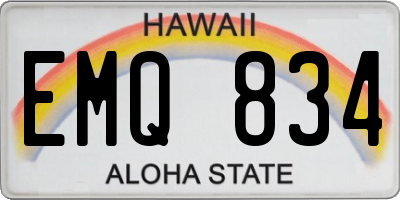 HI license plate EMQ834