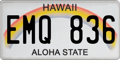 HI license plate EMQ836