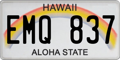 HI license plate EMQ837