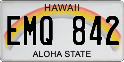 HI license plate EMQ842